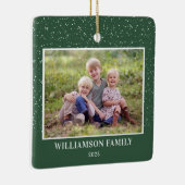 Familie Foto Keepomwille Snow Green Kerstmis Keramisch Ornament (Rechts)