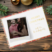 Familie Foto Kerst Feestdagen Script Gold