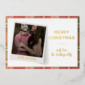 Familie Foto Kerst Feestdagen Script Gold (Voorkant)