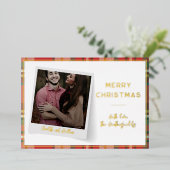 Familie Foto Kerst Feestdagen Script Gold (Staand Voorkant)