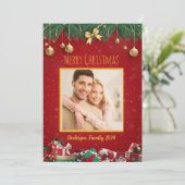  Familie Foto Kerst Kaart (Staand voorkant)