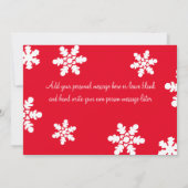 Familie Foto Kerst Kaart Rood Wit Sneeuwvlokken V (Achterkant)