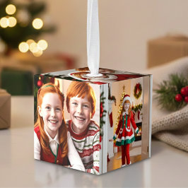  Familie Foto Kerst Ornament Kubus