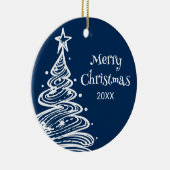 Familie Foto Kerstboom Gift Keramisch Ornament (Rechts)