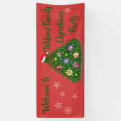 Familie Foto Kerstboom Spandoek (Verticaal)