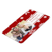 Familie Foto Kerstmagneet Rood Wit Sneeuw Magneet (Linkerzijde)