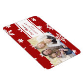 Familie Foto Kerstmagneet Rood Wit Sneeuw Magneet (Rechterzijde)