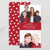 Familie Foto Kerstmis Kaarten 2 Foto's Chique Scri (Voorkant / Achterkant)