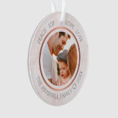 Familie Foto Kerstmis Modern Roze Marmer Ornament (voorkant)