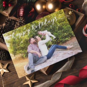 Familie Foto Kerstmis Prettige feestdagen Snowflak Briefkaart