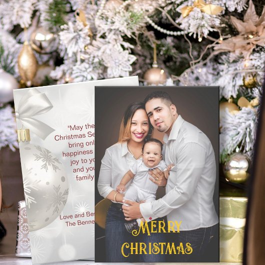 Familie Foto Kerstmis Seizoen Groet Feestdagenkaart