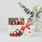 Familie foto Kerstmis thema Feestdagenkaart (Staand voorkant)