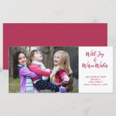 Familie Foto Kerstvreugde, warme wensen (Voorkant / Achterkant)