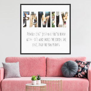 FAMILIE Foto Letters Centerpiece Liefde Canvas Afdruk