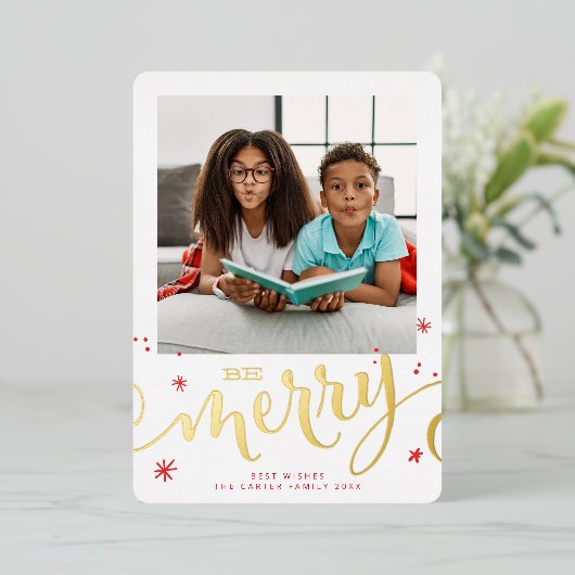 FAMILIE FOTO leuk kinder moderne genitaliën rood Folie Feestdagenkaart (Staand Voorkant)