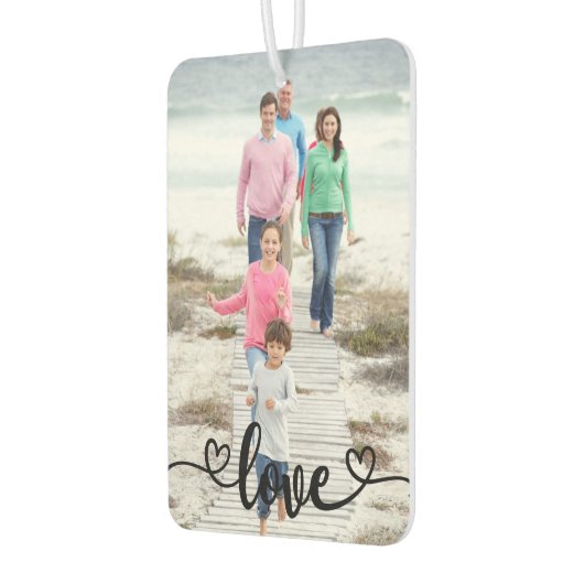 Familie foto Liefde Overlay en rustiek hout Luchtverfrisser (Links)