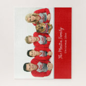 Familie Foto met kerstpyjama Persoonlijk rood Legpuzzel (Verticaal)