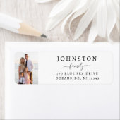 Familie Foto Modern Calligrafie Script Address Lab Etiket (Insitu)