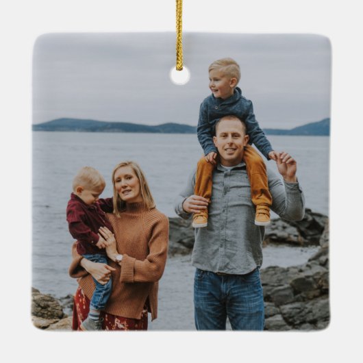 Familie Foto Modern Editorial Travel Keepomwille Keramisch Ornament (Achterkant)