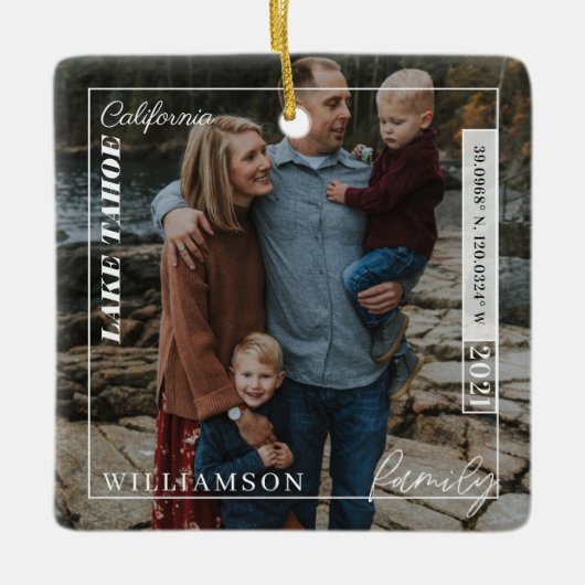 Familie Foto Modern Editorial Travel Keepomwille Keramisch Ornament (Voorkant)