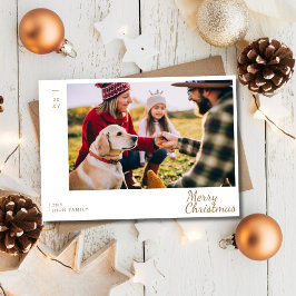 Familie Foto Modern Goud Kerstmis Vakantie Feestdagenkaart