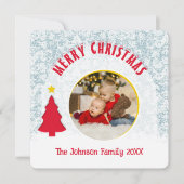 Familie Foto Modern Kerstmis Feestdagenkaart (Voorkant)