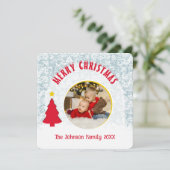 Familie Foto Modern Kerstmis Feestdagenkaart (Staand voorkant)