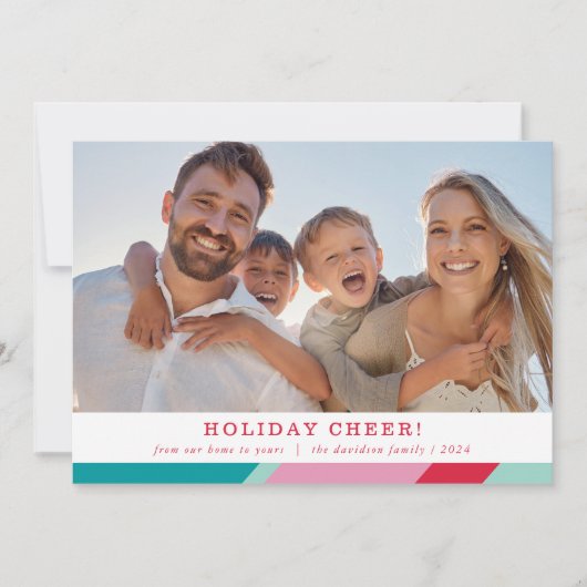 FAMILIE FOTO modern minimalistisch geometrisch lij Feestdagenkaart (Voorkant)