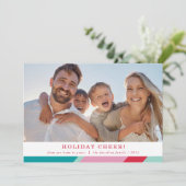 FAMILIE FOTO modern minimalistisch geometrisch lij Feestdagenkaart (Staand voorkant)