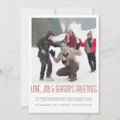 Familie Foto Modern Minimalistisch Kerstmis Feestdagenkaart (Voorkant)