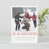 Familie Foto Modern Minimalistisch Kerstmis Feestdagenkaart (Staand voorkant)