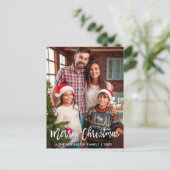 Familie Foto modern penseelscript voor fijne kerst Briefkaart (Staand voorkant)