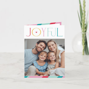 FAMILIE FOTO modern serif typografie JOYFUL-kleur Feestdagen Kaart
