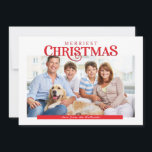 FAMILIE FOTO moderne eenvoudige typografie rood Feestdagenkaart<br><div class="desc">door kat massard >> kat@simplysweetPAPERIE.com <<< Verstuur en extra speciale boodschap met stijl en pizzaz dit jaar... Op maat gemaakt met je details en foto's, zullen mijn moderne vakantieproducten zeker opvallen uit de stortvloed aan groeten die je vrienden en familie dit seizoen zullen ontvangen en een speciaal memento maken dat...</div>