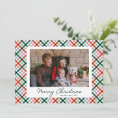 Familie Foto Moderne Kerstfeestdag Kaart (Staand voorkant)