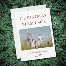 Familie Foto Moderne Kerstfeestdag Kaart