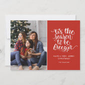 Familie Foto Moderne Kerstvakantie Feestdagenkaart (Voorkant)
