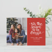 Familie Foto Moderne Kerstvakantie Feestdagenkaart (Staand voorkant)