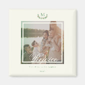 Familie foto monogram Kerstcadeau chique Magneet (Voorkant)