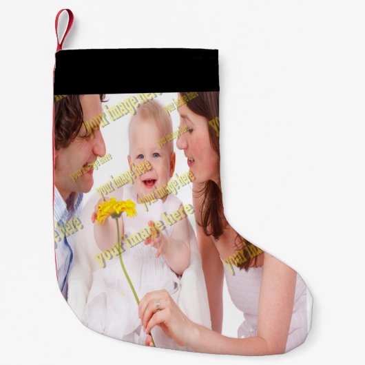 FAMILIE Foto ✨ Mooie Custom Kleine Kerstsok (Voorkant)