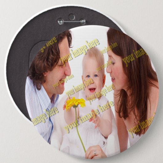 FAMILIE Foto ✨ Mooie Custom Ronde Button 6,0 Cm (Voorkant /achterkant)
