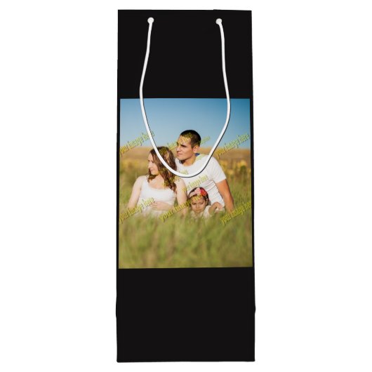 FAMILIE Foto ✨ Mooie Custom Wijn Cadeautas (Achterkant)