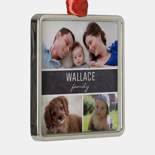 Familie Foto Ornament Collage Kerstmis (Rechts)