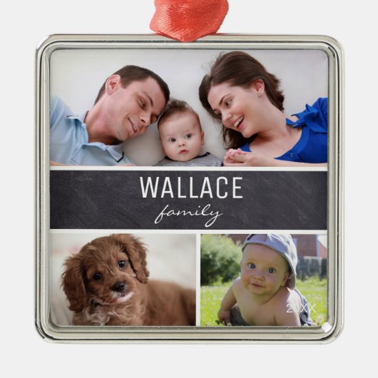 Familie Foto Ornament Collage Kerstmis (Voorkant)