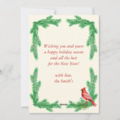  Familie Foto Pine Bird Lijst Kerst Feestdagenkaart (Achterkant)