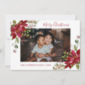 Familie Foto Poinsettia Botanische Kerst van de Me Feestdagenkaart (Voorkant)