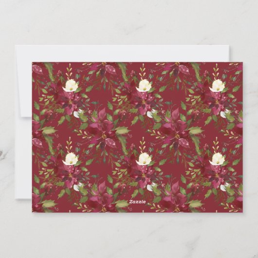 Familie Foto Poinsettia Botanische Kerst van de Me Feestdagenkaart (Achterkant)