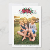 Familie Foto Poinsettia Kerstmis Feestdagenkaart (Voorkant)