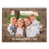 Familie Foto Rustiek Hout 2024 Kalender (Hoes)