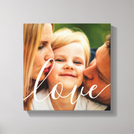 Familie Foto Script Liefde Canvas Afdruk